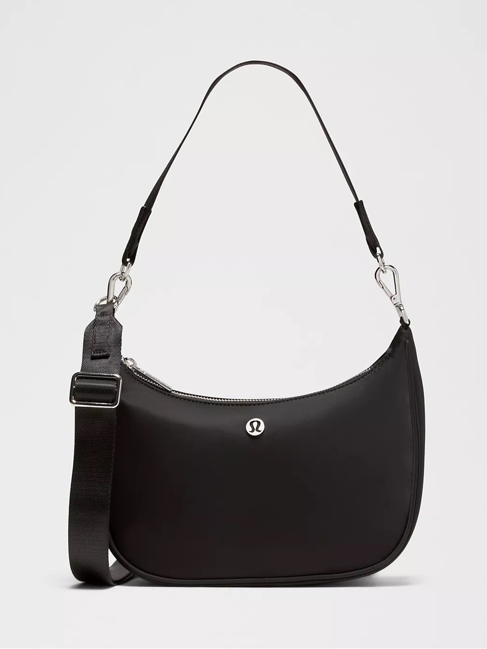 lululemon athletica Black Crescent Shoulder Bag with Detachable Strap